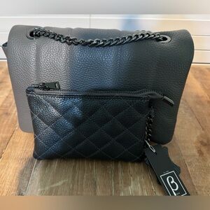 Black charcoal metallic caviar quilted wallet by designer virsa bag calfskin